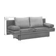 SCHLAFSOFA Webstoff Braun, Dunkelbraun  - Dunkelbraun/Alufarben, Design, Kunststoff/Textil (190/74-86/80cm) - Carryhome