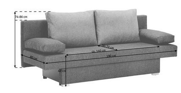 SCHLAFSOFA Webstoff Dunkelblau, Grau - Alufarben/Dunkelblau, Design, Kunststoff/Textil (190/74-86/80cm) - Carryhome