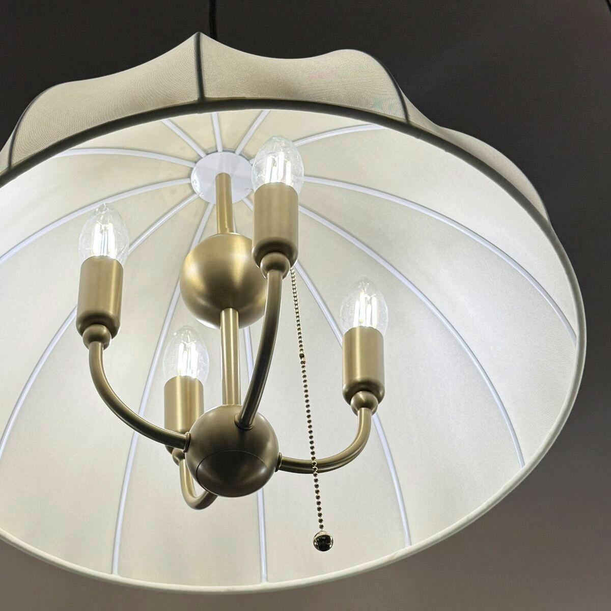 HÄNGELEUCHTE Alora Mood 34,3/45,7 cm  - Creme, Design, Textil/Metall (34,3/45,7cm) - Elstead Lighting