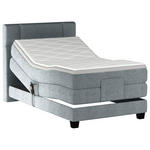 BOXSPRINGBETT 90/200 cm,  in Grau, Matratze, Topper, motorische Verstellbarkeit, Fernbedienung, H2 = mittel  - Schwarz/Grau, KONVENTIONELL, Holz/Kunststoff (90/200cm) - Esposa