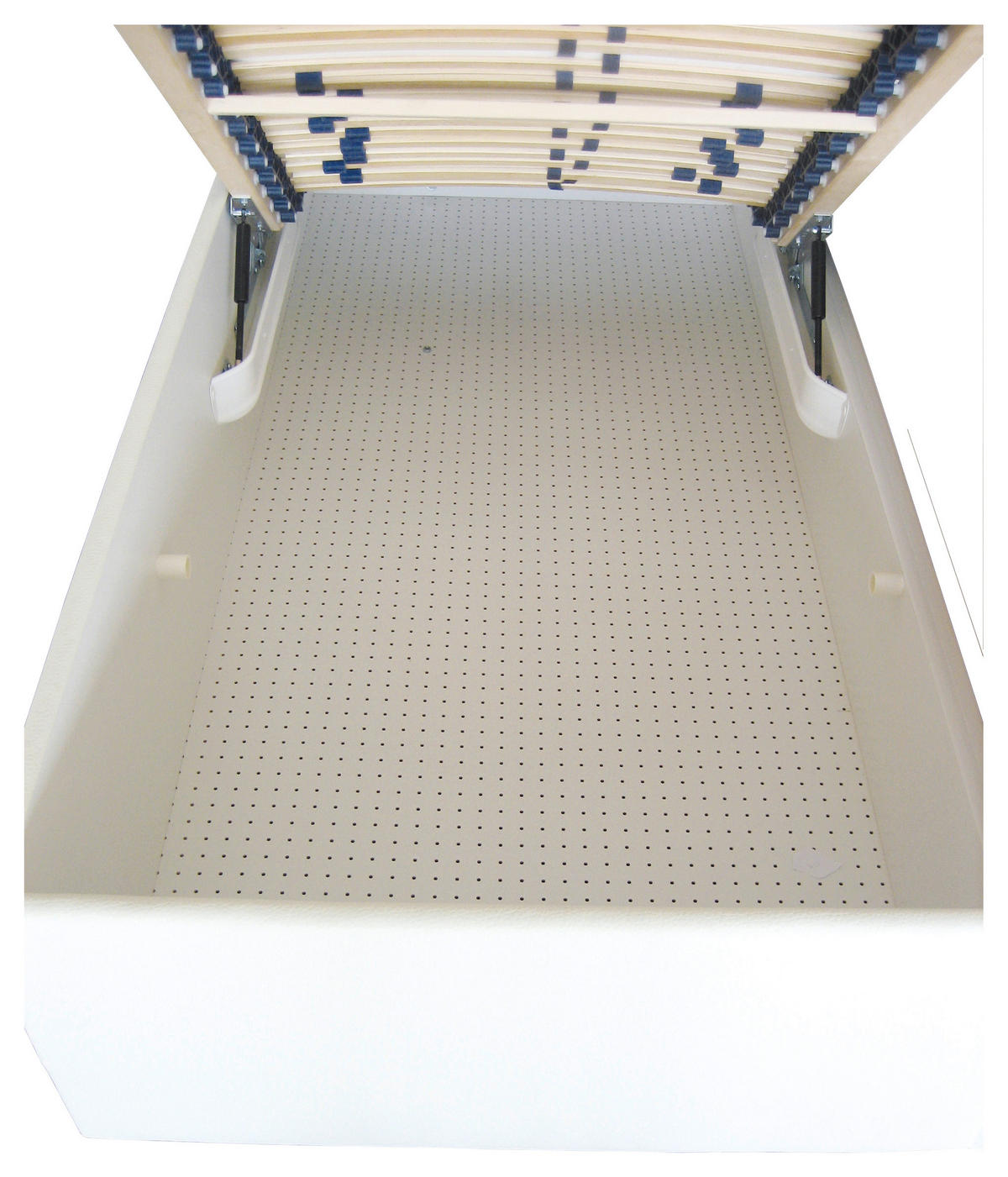 POLSTERBETT 180/200 cm,  in Blaugrau, Matratze, Lattenrost, Bettkasten, unterschiedliche Matratzenhärtegrade je Bettseite, H3 + H3 = fest  - Silberfarben/Blaugrau, Design, Holzwerkstoff/Kunststoff (180/200cm) - Beldomo - Sleep