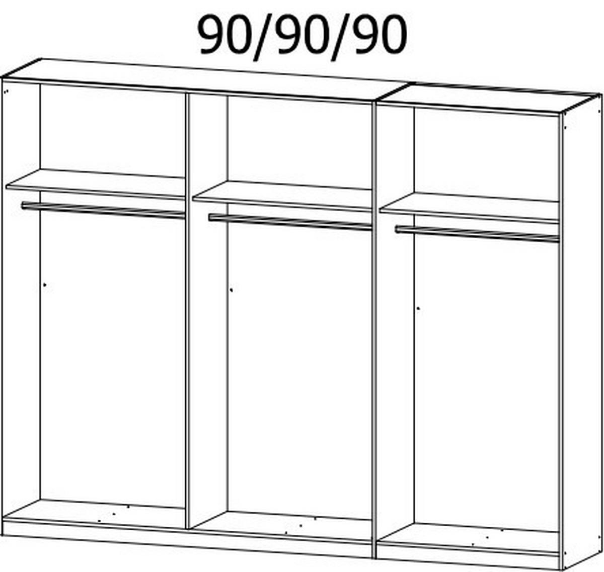 DREHTÜRENSCHRANK in Weiss, Schwarz  - Weiss/Schwarz, Design, Glas/Holzwerkstoff (271/210/54cm) - Boxxx