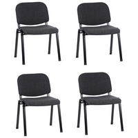 SADA KONFERENČNÍCH ŽIDLÍ 4 ks - černá/antracitová, Basics, kov/textil (58/84/48cm) - MID.YOU