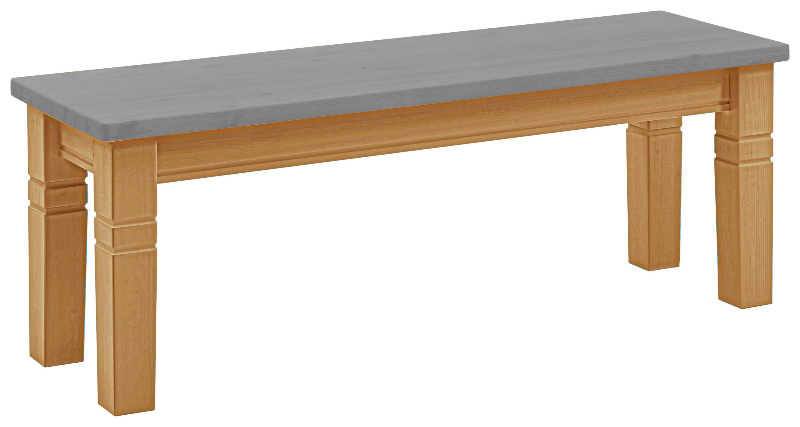 SITZBANK 130/46/40 cm Grau, Laugenfarbig Kiefer massiv  - Laugenfarbig/Grau, ROMANTIK / LANDHAUS, Holz (130/46/40cm) - Boxxx
