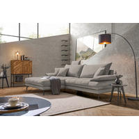 ECKSOFA PRATO Hellbraun Webstoff  - Hellbraun/Schwarz, MODERN, Textil/Metall (176/292cm) - MID.YOU