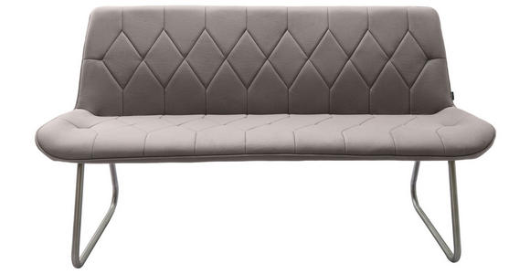 SITZBANK 155/87/65 cm Webstoff Grau, Edelstahlfarben - Edelstahlfarben/Grau, Design, Textil/Metall (155/87/65cm) - Novel