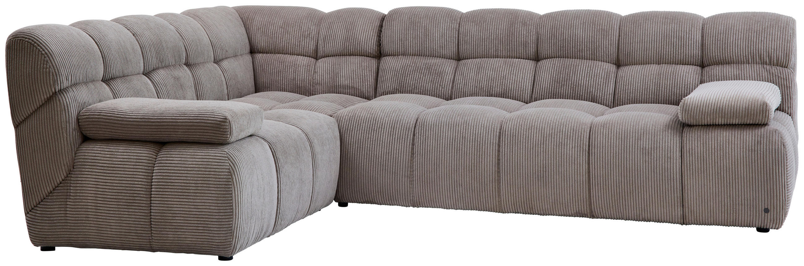 ECKSOFA Braun Cord Rücken echt  - Schwarz/Braun, KONVENTIONELL, Kunststoff/Textil (195/265cm) - Tom Tailor