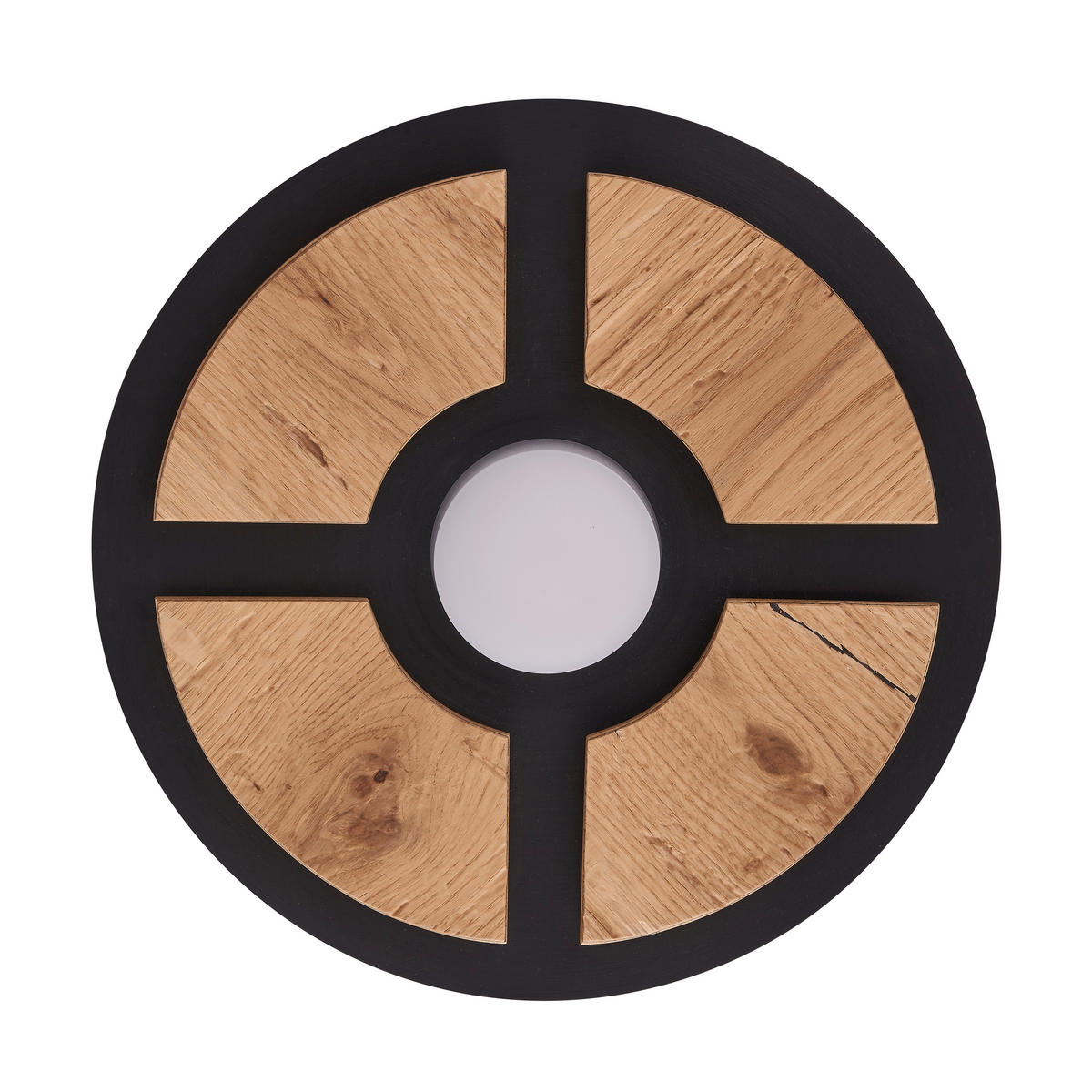LED-WANDLEUCHTE Rota 26/6,5 cm  - Eichefarben/Schwarz, Natur, Holz/Kunststoff (26/6,5cm) - Grossmann