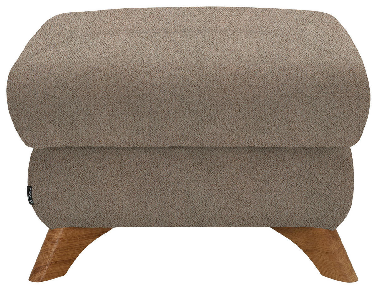 HOCKER Flachgewebe Beige  - Eichefarben/Beige, MODERN, Holz/Textil (65/47/65cm) - Valnatura
