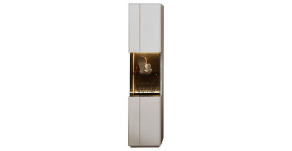 VITRINE Hellgrau, Sahara 45/204/40 cm - Hellgrau/Schwarz, Design, Glas/Holzwerkstoff (45/204/40cm) - Novel