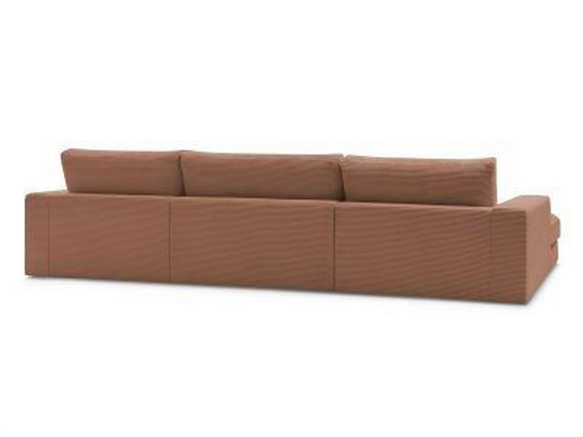 WOHNLANDSCHAFT LEONARD Orange Cord  - Schwarz/Orange, MODERN, Kunststoff/Textil (159/404/159cm)