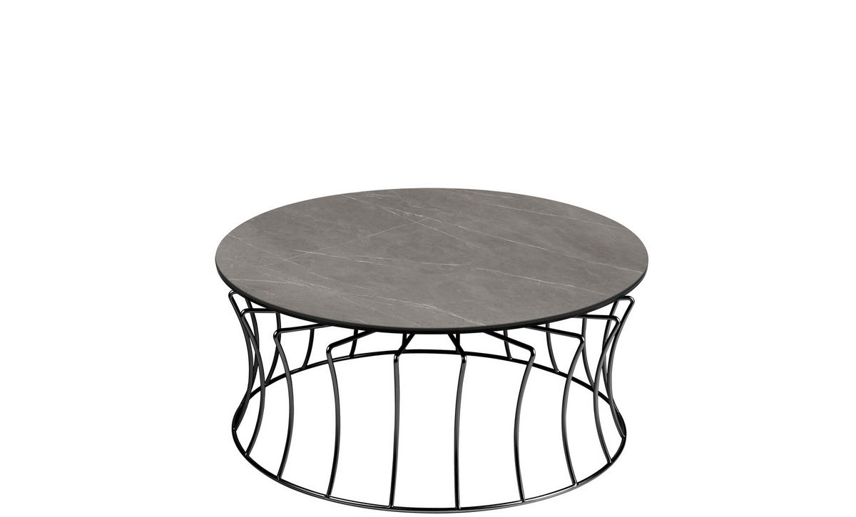 COUCHTISCH in Metall, Glas, Keramik 90/90/40 cm  - Grau/Nickelfarben, Design, Glas/Keramik (90/90/40cm) - Naos