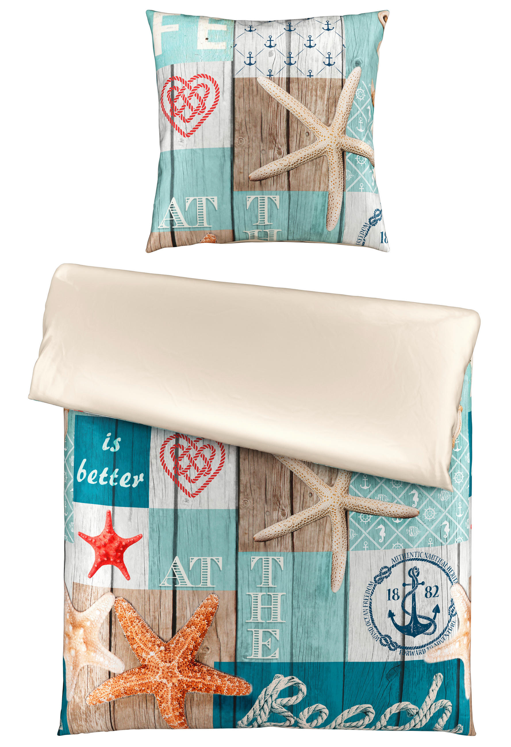 WENDEBETTWÄSCHE Cerchi Satin 135/200 cm  - Multicolor, Design, Textil (135/200cm) - Esposa