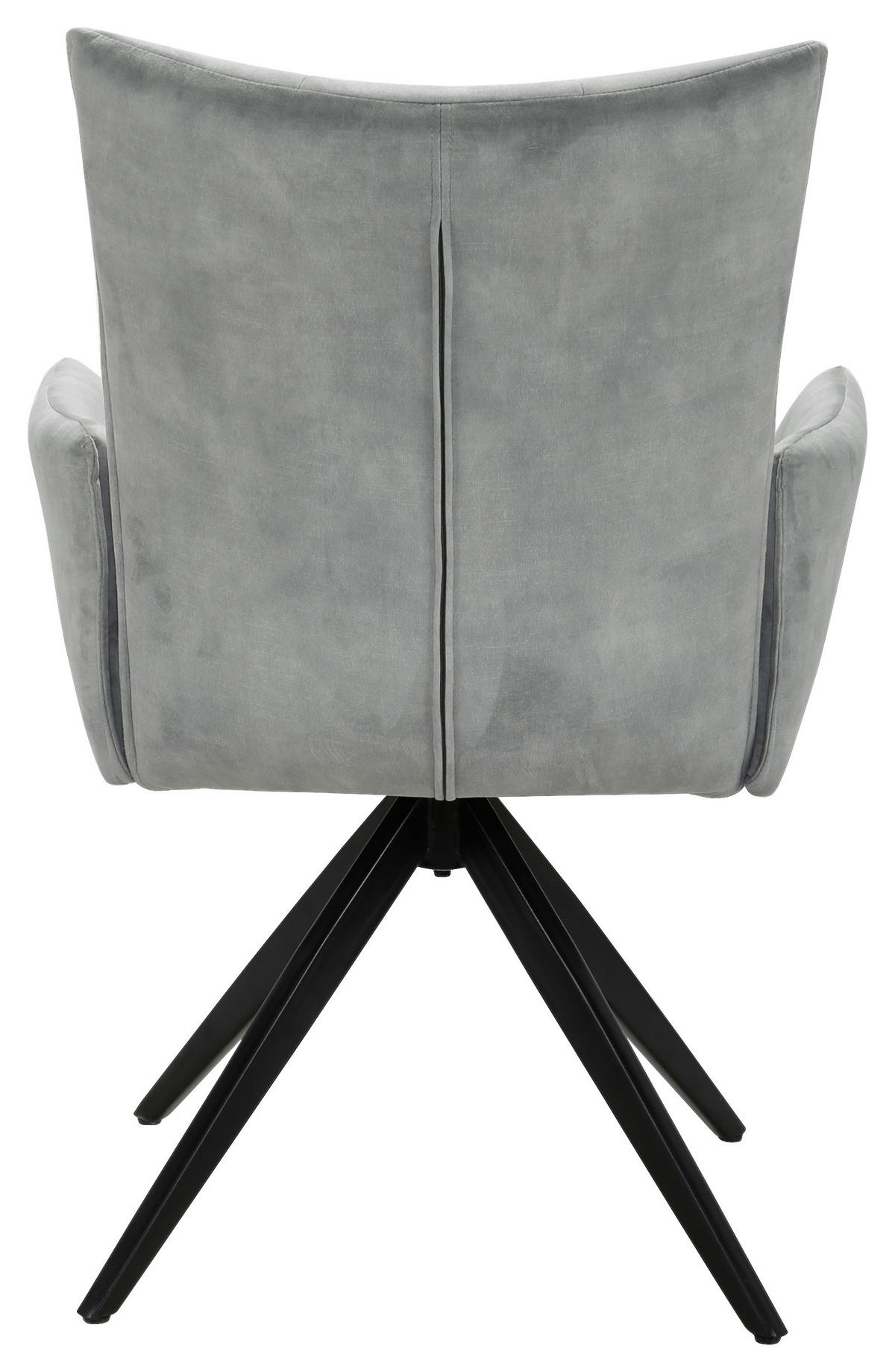 ARMLEHNSTUHL  in Eisen Samt  - Hellgrau/Schwarz, Design, Textil/Metall (62/92/66cm) - Hom`in