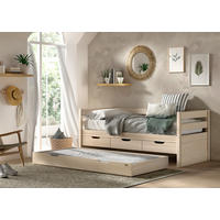AUSZIEHBETT 90/200 cm  in Weiß  - Naturfarben/Weiß, MODERN, Holz (90/200cm) - Vipack