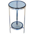 BEISTELLTISCH 30/30/60 cm Blau, Silberfarben organisch  - Blau/Silberfarben, Design, Glas/Metall (30/30/60cm) - Landscape