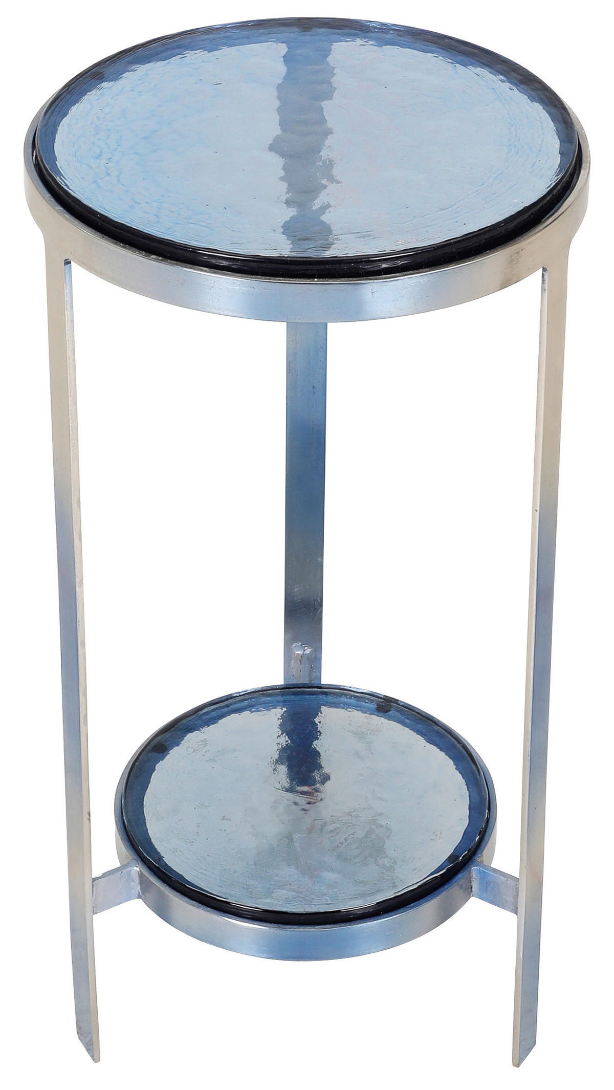 BEISTELLTISCH 30/30/60 cm Blau, Silberfarben organisch  - Blau/Silberfarben, Design, Glas/Metall (30/30/60cm) - Landscape