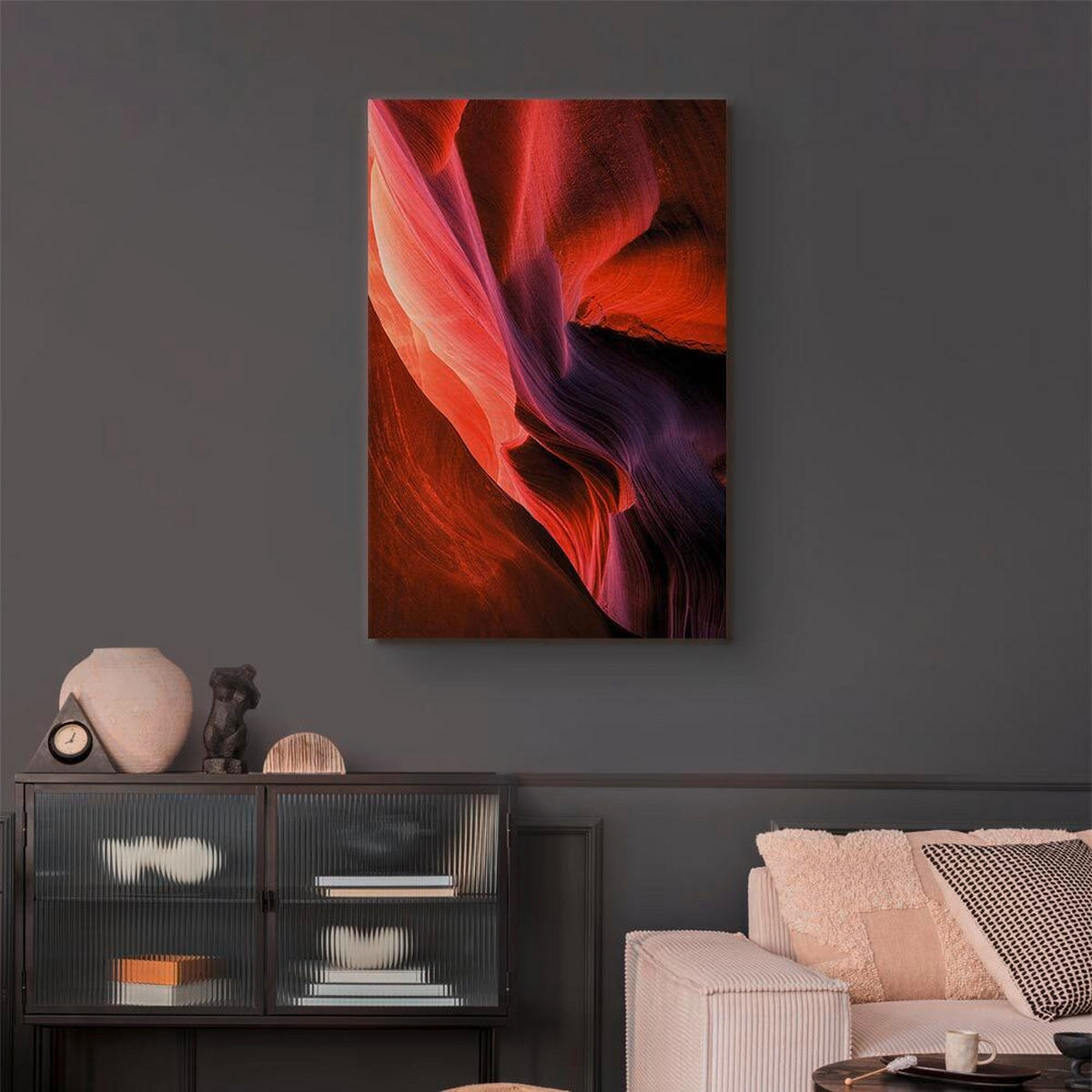 LEINWANDBILD Abstraktes 40/60/1,2 cm  - Rot, Basics, Holzwerkstoff/Textil (40/60/1,2cm) - artgeist