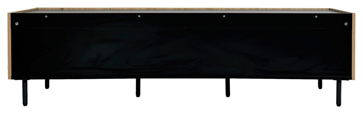 TV-BÄNK LINO  i 181/50/40 cm  - svart/ekfärgad, Design, metall/trämaterial (181/50/40cm) - Xora