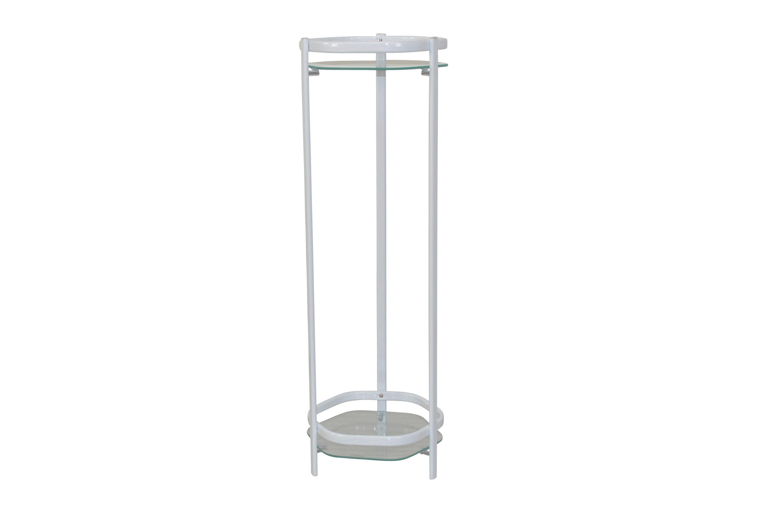 BLUMENTISCH Metall, Glas  - Weiß, Design, Glas/Metall (28/28/86cm) - Metzeler