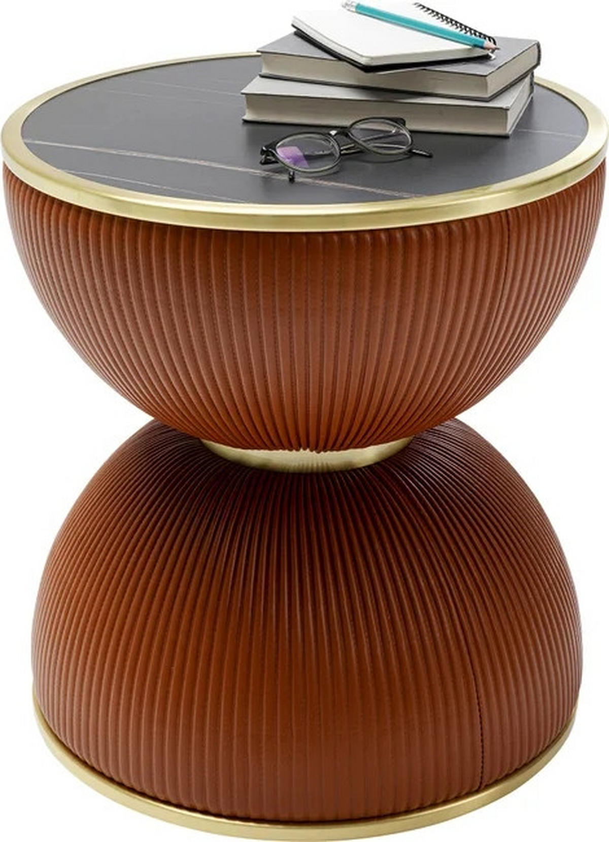 BEISTELLTISCH - Goldfarben/Schwarz, Design, Keramik/Kunststoff (47/47/49cm) - Kare-Design