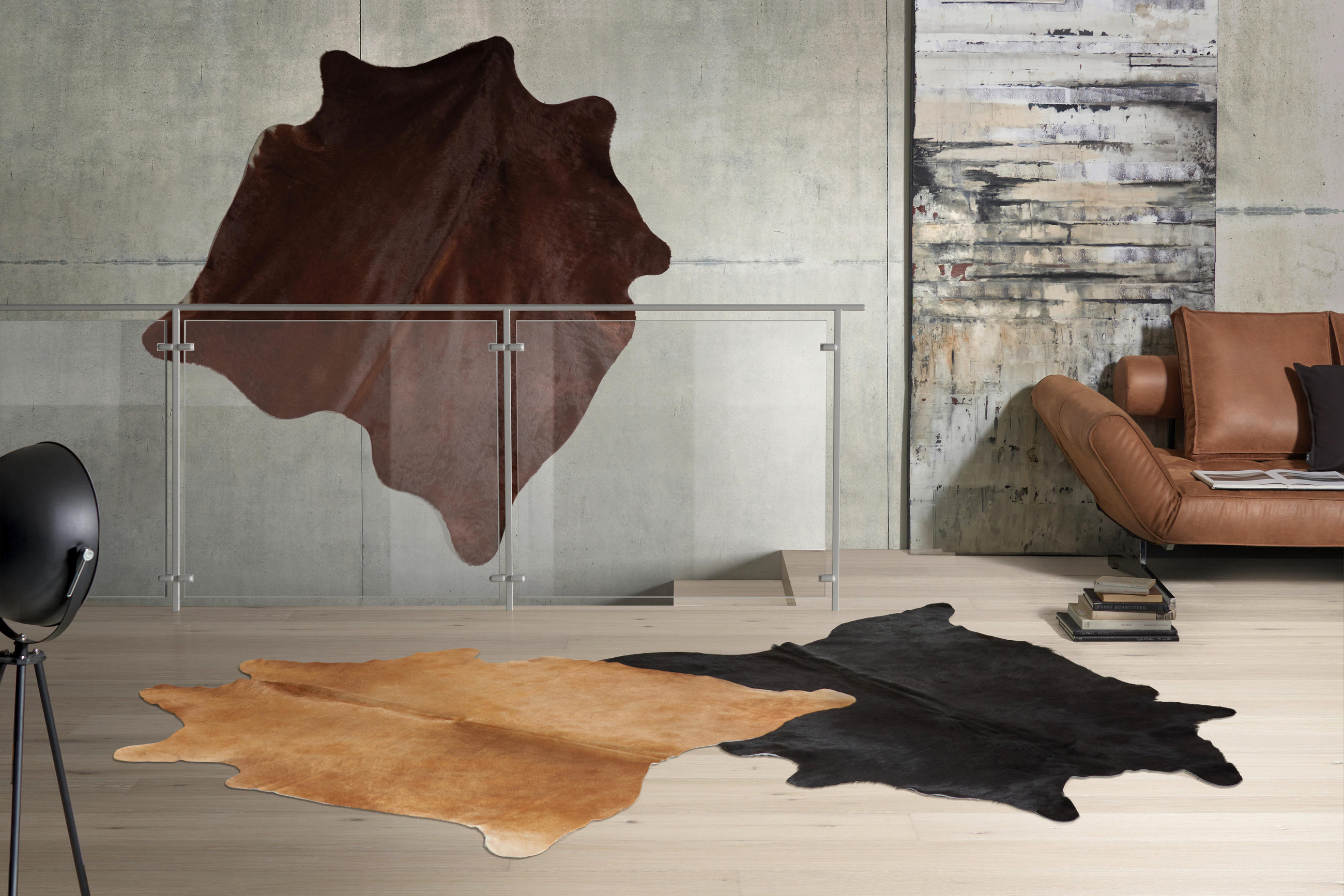 BLANĂ DE BOVINE  Brasilia Deluxe  - maro/bej, Natur, piele (3-5qm) - Linea Natura