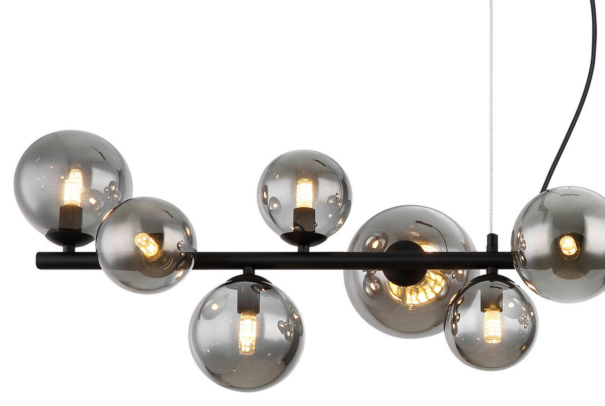 LED-HÄNGELEUCHTE 120/34,5/120 cm    - Transparent/Schwarz, Design, Glas/Kunststoff (120/34,5/120cm) - Globo
