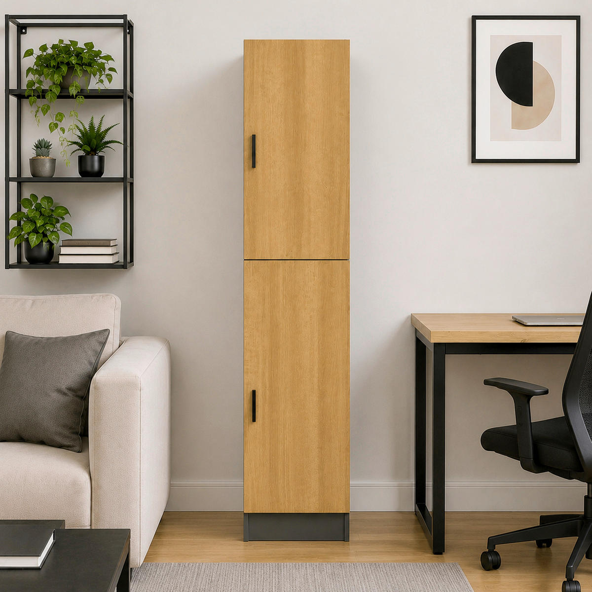 AKTENSCHRANK Anthrazit, Honigeiche  - Honigeiche/Anthrazit, MODERN, Holzwerkstoff (38/183/32cm) - MID.YOU