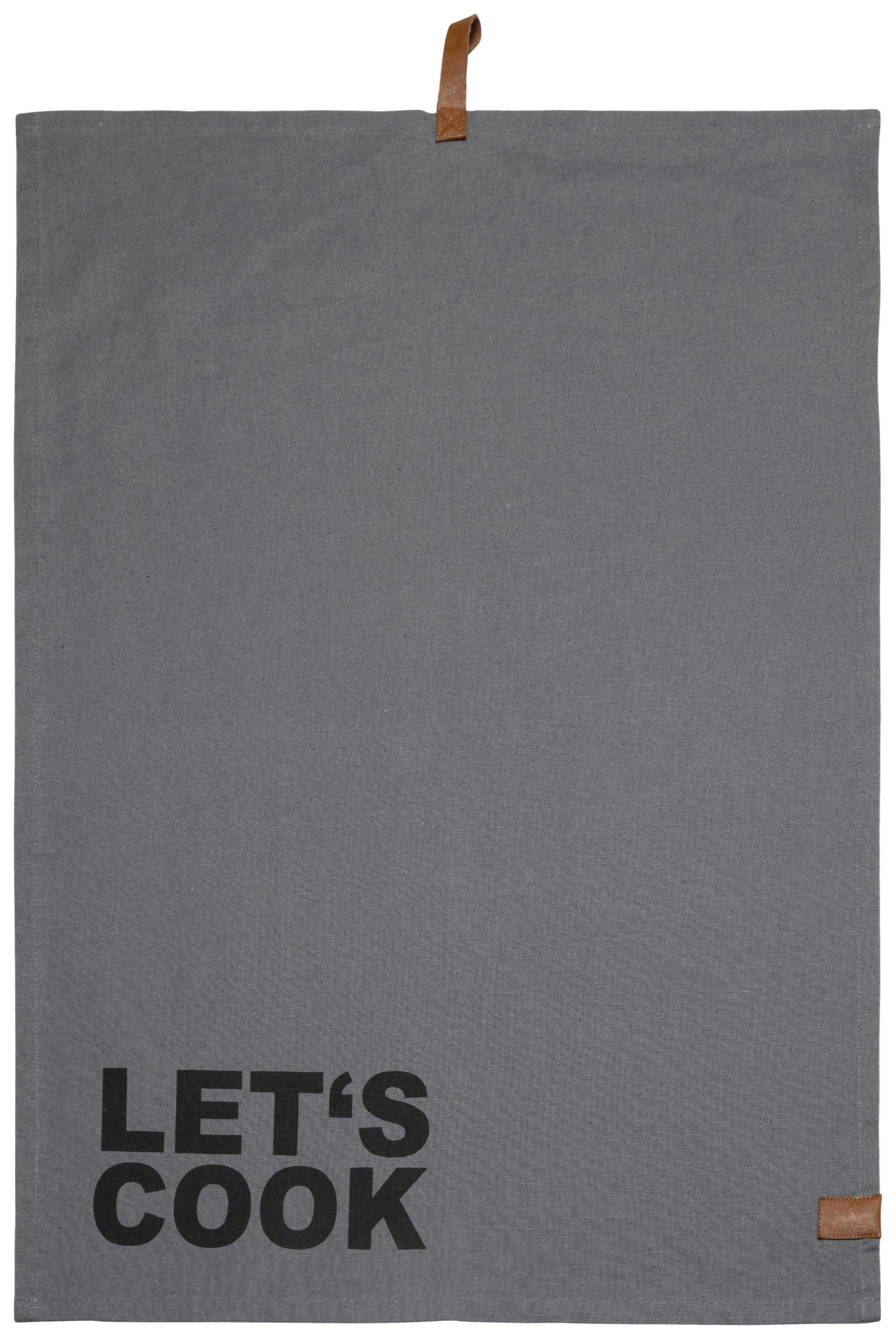 GESCHIRRTUCH Grau, Schwarz, Cognac  - Cognac/Schwarz, Basics, Textil (50/70cm)