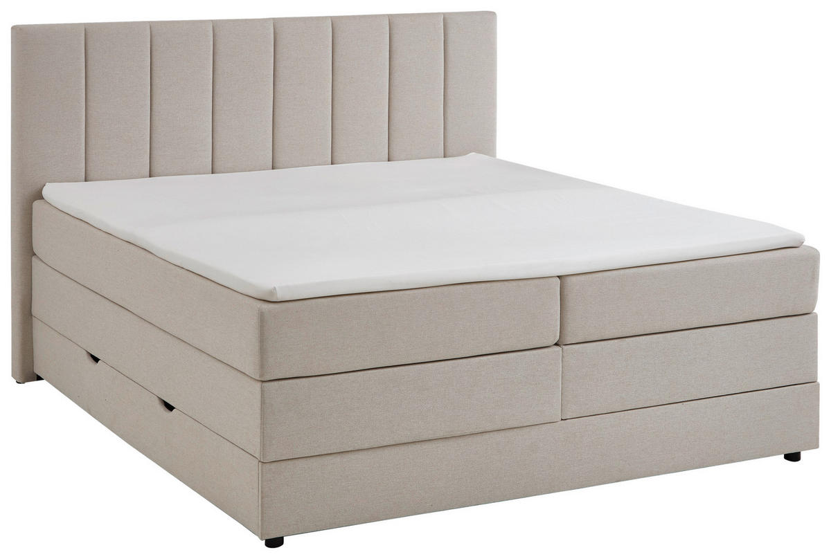 BOXBETT 180/200 cm  in Beige  - Beige/Schwarz, Basics, Holz/Textil (180/200cm) - Boxxx