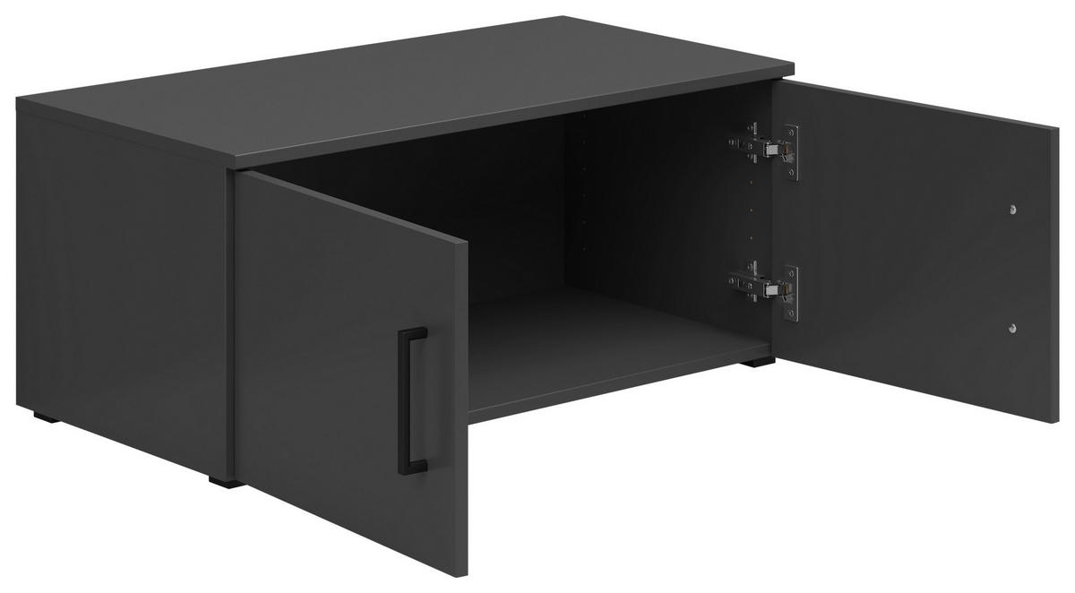 AUFSATZSCHRANK 80/35/40 cm   - Schwarz/Graphitfarben, Modern, Holzwerkstoff/Kunststoff (80/35/40cm) - Carryhome