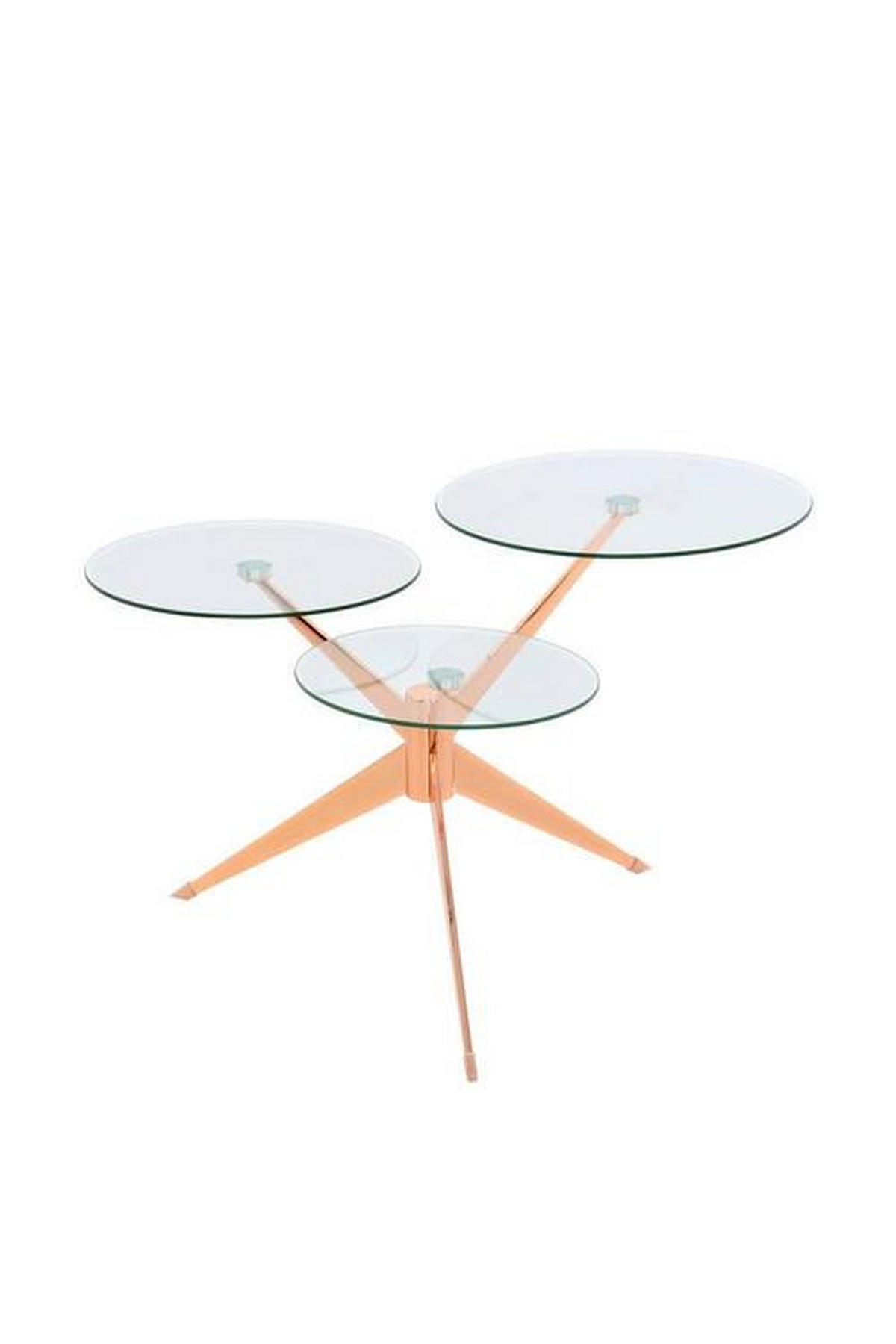 SIDOBORD i metall, glas, trämaterial  - rosa/kopparfärgad, Basics, metall/trämaterial (60/46/75cm) - Kayoom