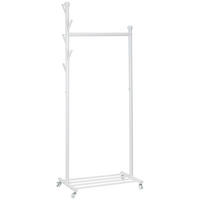 POJAZDNÝ STOJAN NA ODEVY, 68/170/43 cm - biela, Modern, kov (68/170/43cm) - PBJ