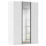 DREHTÜRENSCHRANK 151/223/61 cm,  in Weiß, 3-türig  - Graphitfarben/Weiß, Basics, Glas/Holzwerkstoff (151/223/61cm) - Novel