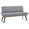 SITZBANK in Holz, Metall, Textil Grau, Schwarz, Eichefarben  - Eichefarben/Schwarz, Design, Holz/Textil (140/87/64cm) - Voleo