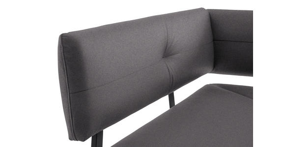 ECKBANK 165/205 cm  in Grau, Schwarz  - Schwarz/Grau, MODERN, Textil/Metall (165/205cm) - Cantus