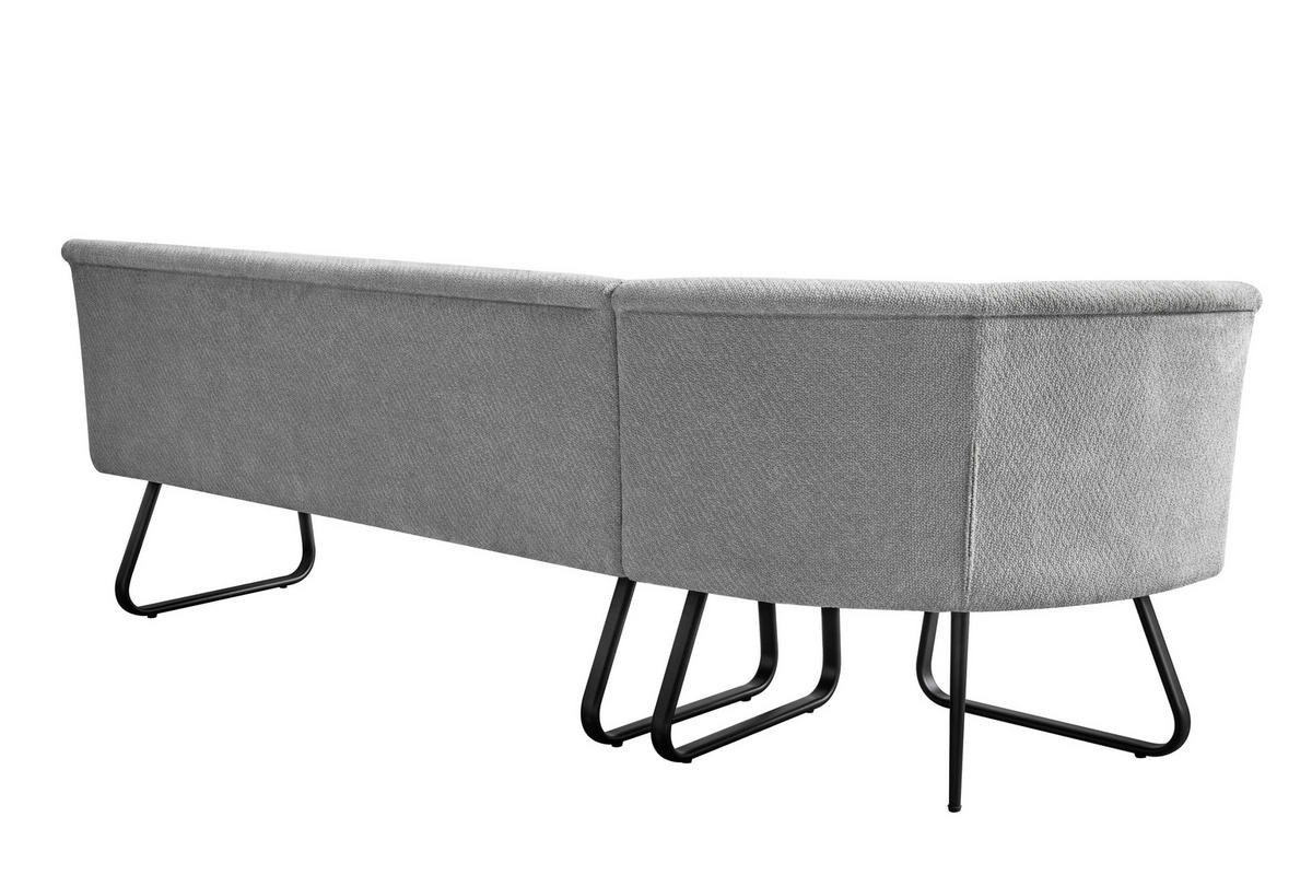 SITZBANK 160/86/61 cm Mikrofaser Grau  - Schwarz/Grau, Design, Textil/Metall (160/86/61cm) - Stylife