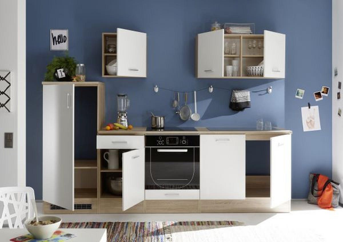 BLOK KUHINJA BEZ APARATA  bela, sonoma hrast  - sonoma hrast/bela, Moderno, pločasti materijal (270/195/60cm) - Xora
