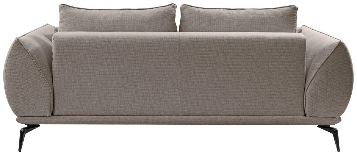 2-SITZER-SOFA in Webstoff Hellbraun  - Hellbraun/Schwarz, Modern, Textil/Metall (208/86/118cm) - MID.YOU