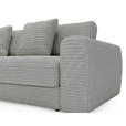 ECKSOFA Hellgrau Cord  - Hellgrau/Schwarz, MODERN, Kunststoff/Textil (182/302cm) - Carryhome