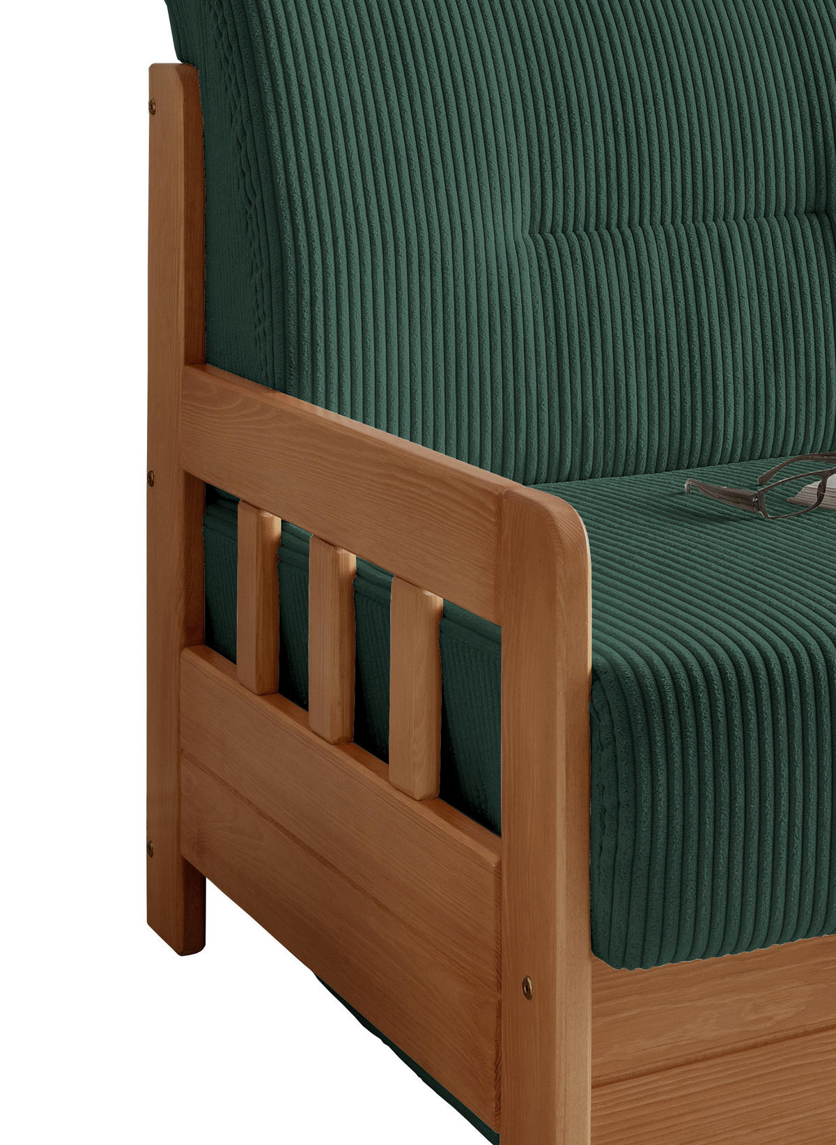 SCHLAFSOFA Cord Kieferfarben, Dunkelgrün  - Dunkelgrün/Kieferfarben, MODERN, Textil (154/88/90cm) - Livetastic