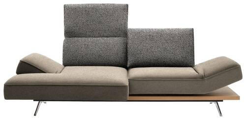 ECKSOFA in Flachgewebe Beige  - Chromfarben/Beige, Design, Holz/Textil (132/240cm) - Koinor
