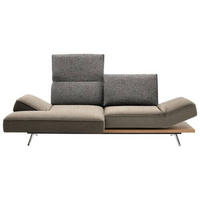 ECKSOFA in Flachgewebe Beige  132/240 cm  - Chromfarben/Beige, Design, Holz/Textil (132/240cm) - Koinor