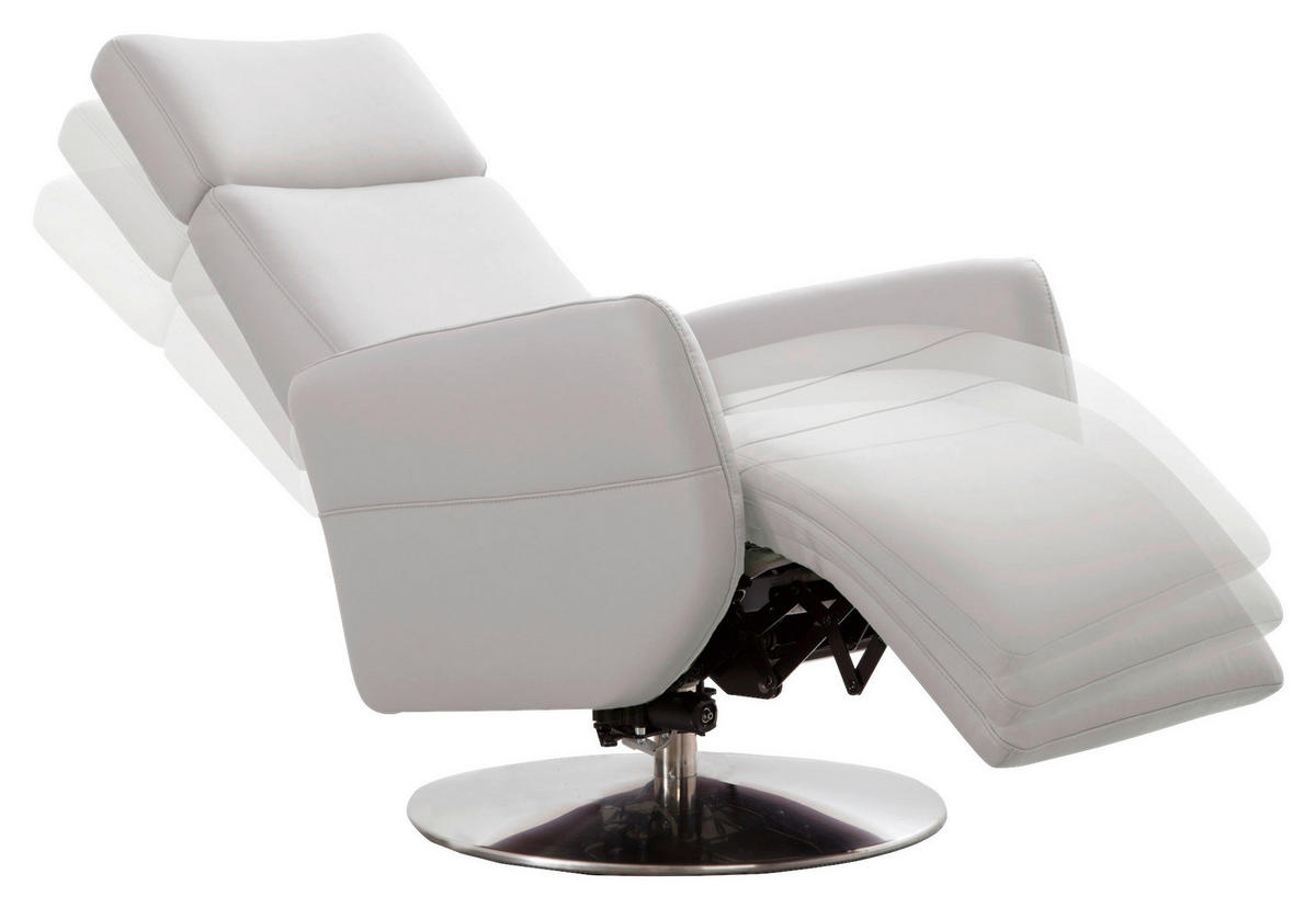 DREHSTUHL  in Weiss  - Chromfarben/Weiss, Konventionell, Leder/Metall (71/110/82cm) - Sit & More