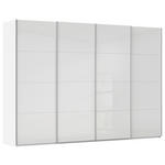 SCHWEBETÜRENSCHRANK 322/223/68 cm 4-türig Weiß, Weiß Hochglanz  - Weiß Hochglanz/Alufarben, Basics, Holzwerkstoff/Metall (322/223/68cm) - Novel