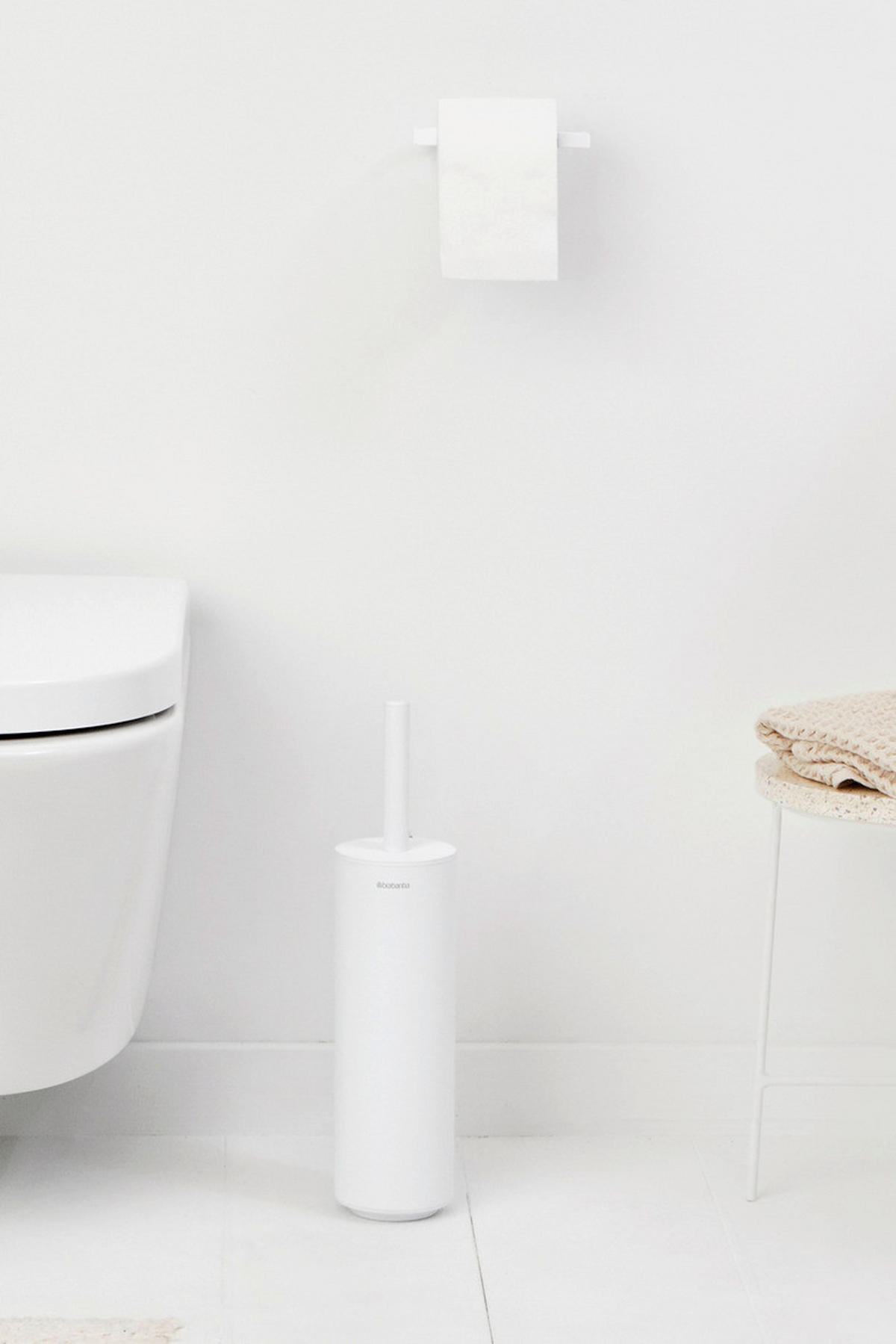 WC GARNITURA SA ČETKOM  bela  metal  - bela, Osnovno, metal/plastika (11/42/9.5cm) - Brabantia