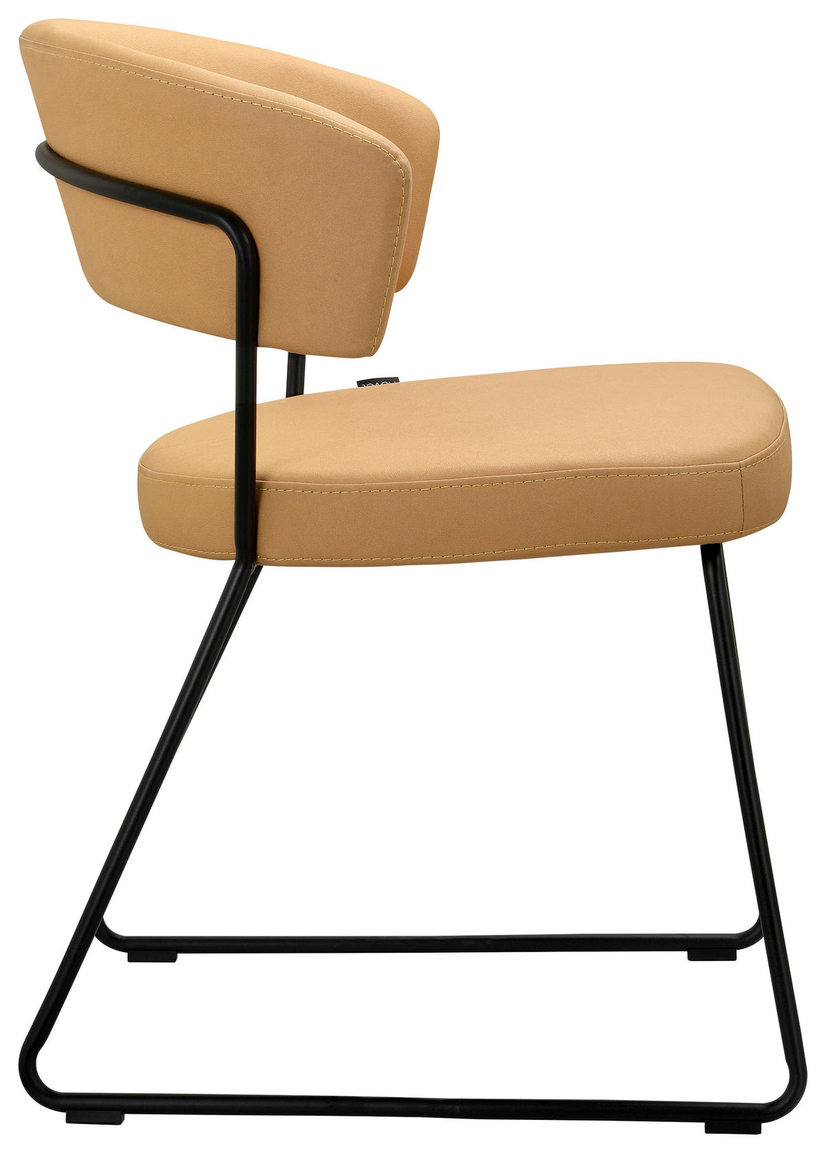 STUHL - Sandfarben/Schwarz, Design, Textil/Metall (56,5/77/58cm) - Novel