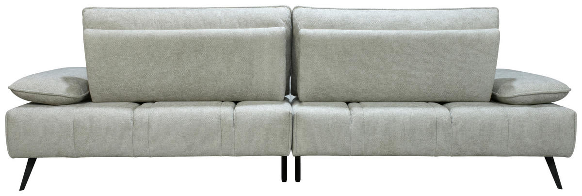 ECKSOFA Ottomane links  Greige Chenille  - Greige/Schwarz, Design, Textil/Metall (188/284cm) - Stylife