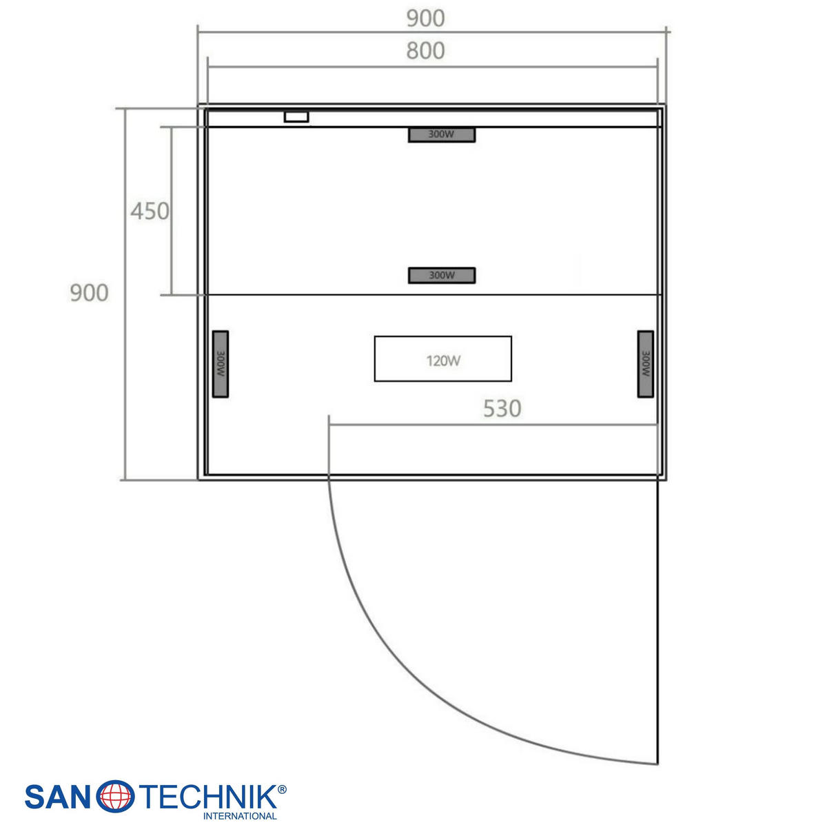 INFRAROTKABINE für 1 Personen  - Naturfarben, Basics, Glas/Holz (90/190/90cm) - Sanotechnik