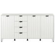 SIDEBOARD  in 182,5/90,5/40 cm  - Schwarz/Weiß, Basics, Holzwerkstoff/Metall (182,5/90,5/40cm) - Carryhome